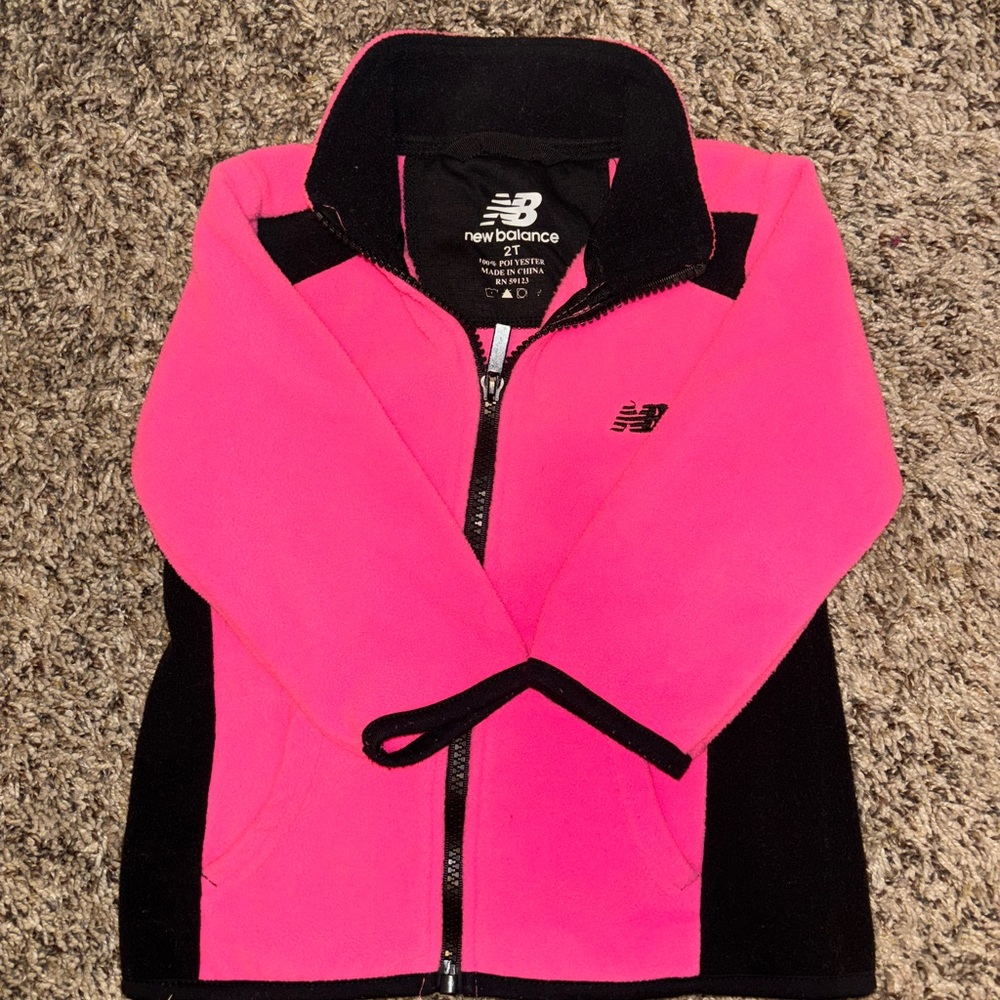 Girls New Balance zip up fleece coat size 2T.